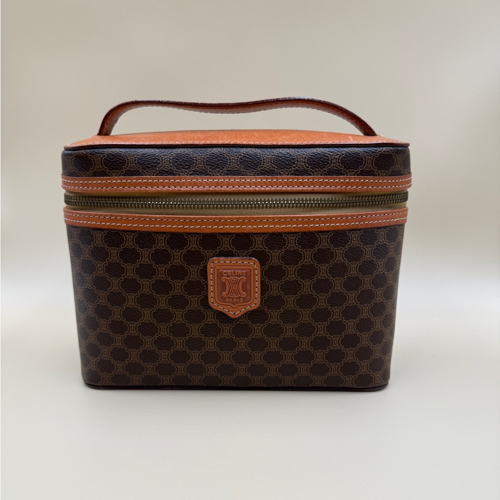 Celine Brown and Tan Cosmetic Case